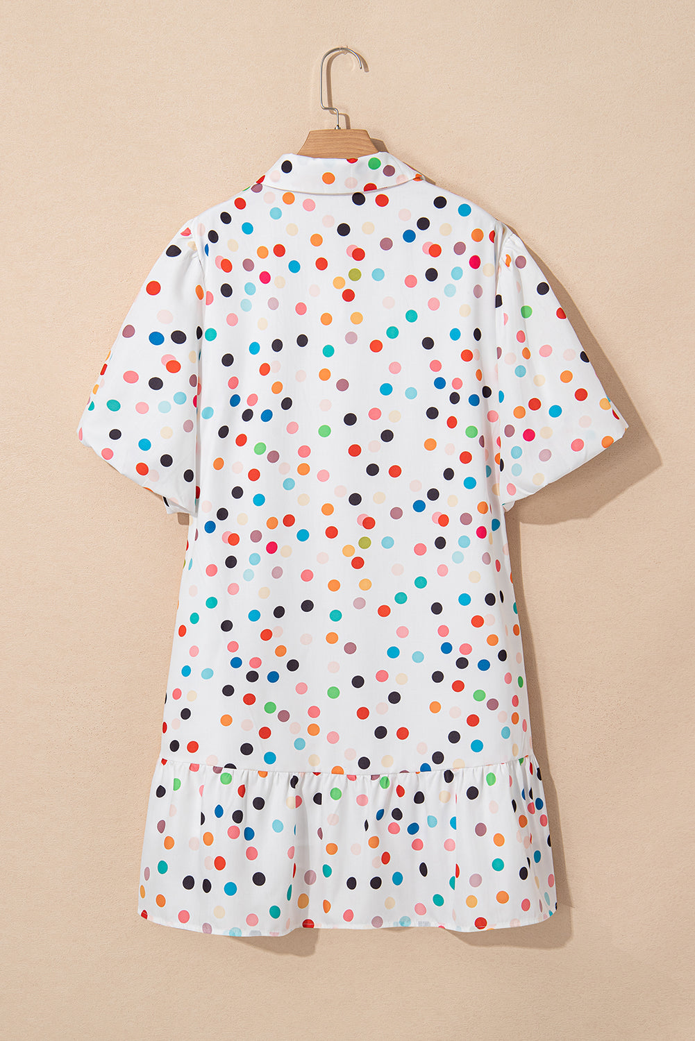 White Polka Dot Mini Plus Dress LT