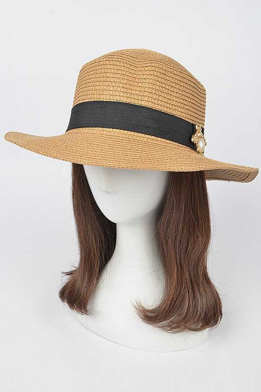 Iconic Bee Accent Straw Fedora Hat