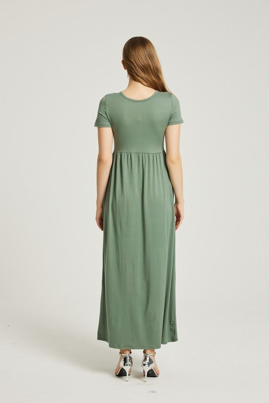 Women's Summer Casual Maxi Dress With Pocket