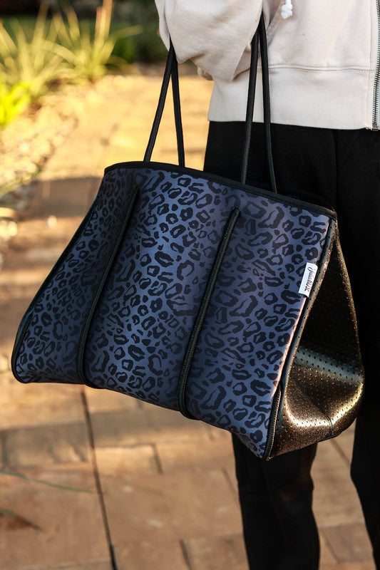 The Marissa - Black Leopard Neoprene Bag