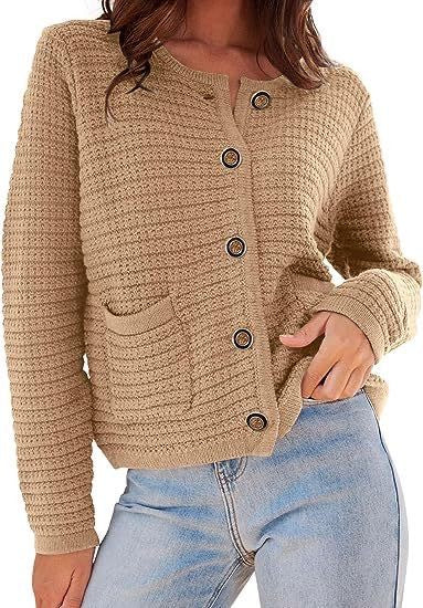 Textured button front cardigan