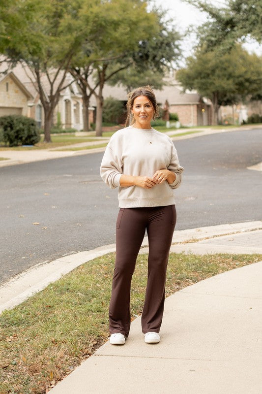 The Rhea Brown Bootcut Leggings