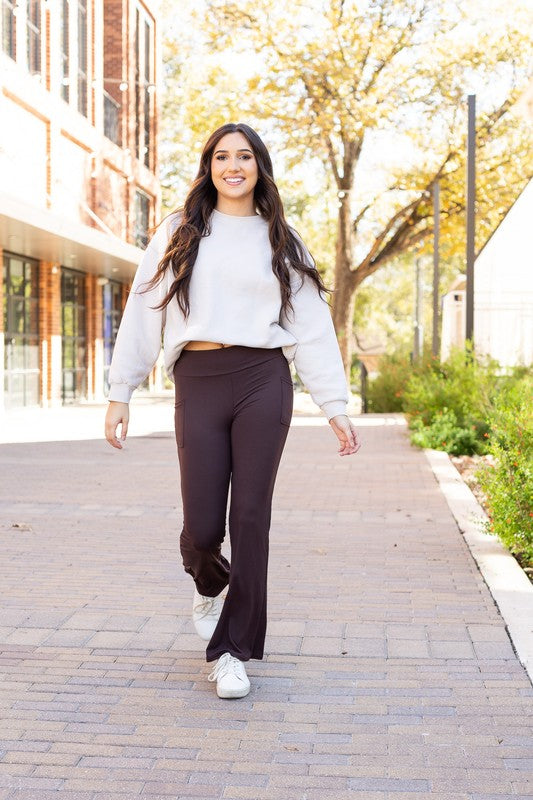 The Rhea Brown Bootcut Leggings