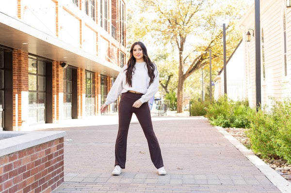 The Rhea Brown Bootcut Leggings