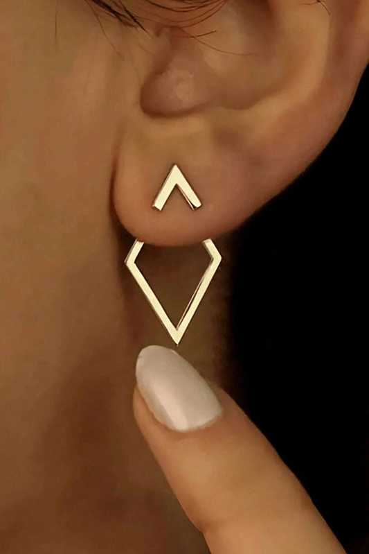 Gold Rhombus Stud Earrings LT