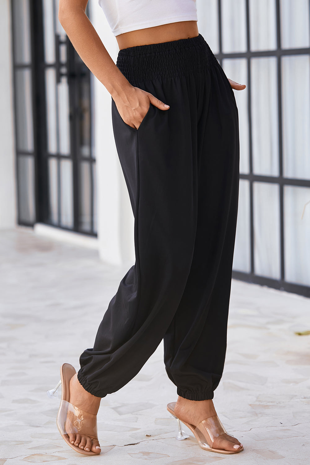 Black High Waist Joggers LT