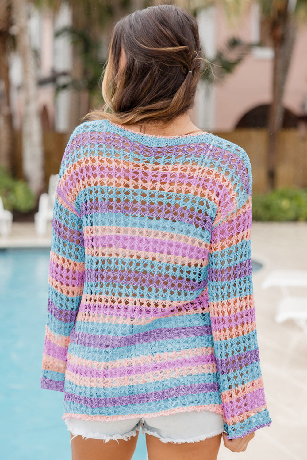 Purple Multi Stripe Knit Sweater RTS