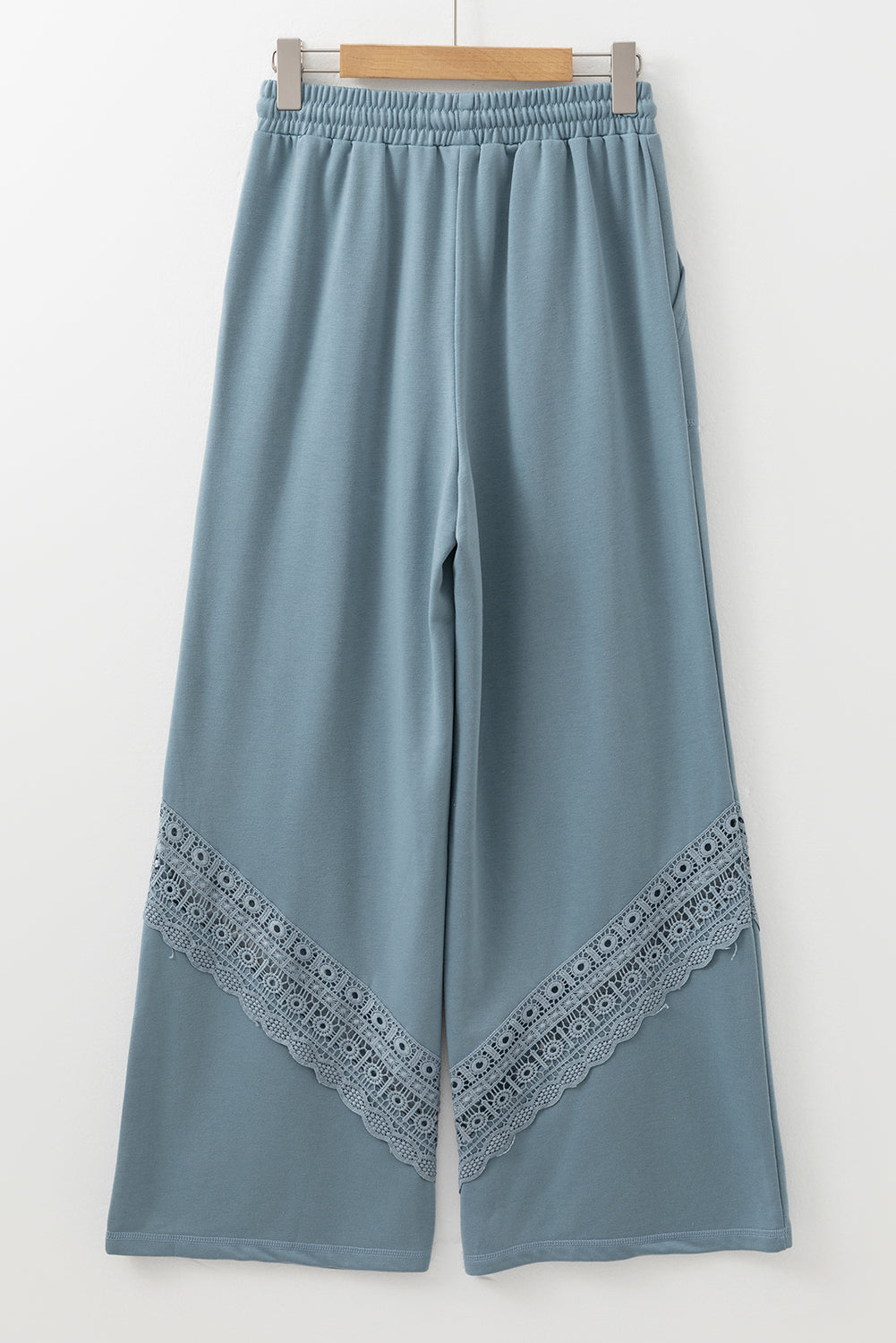 Dusk Blue Lace Patched Wide Leg Pants LT