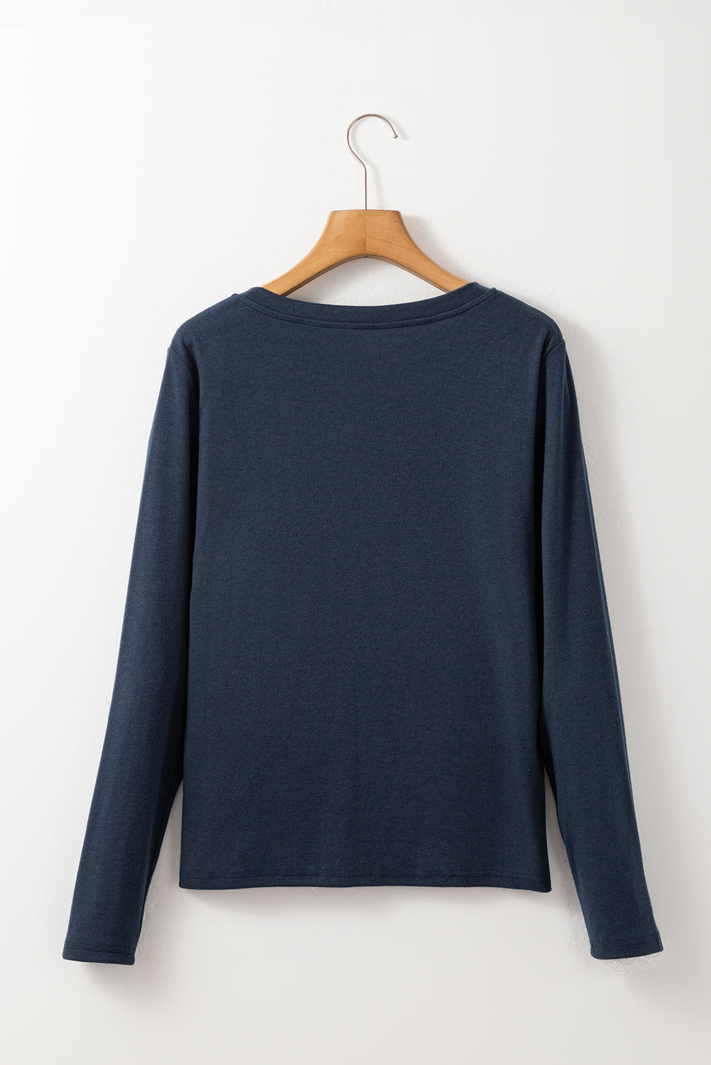 Navy Long Sleeve V-Neck Top LT