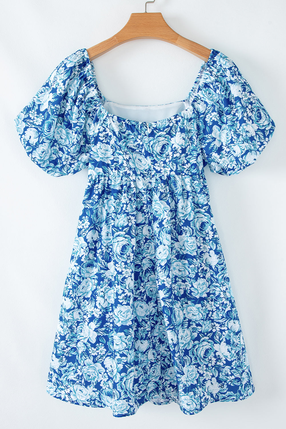 Blue Floral Babydoll Mini Dress LT