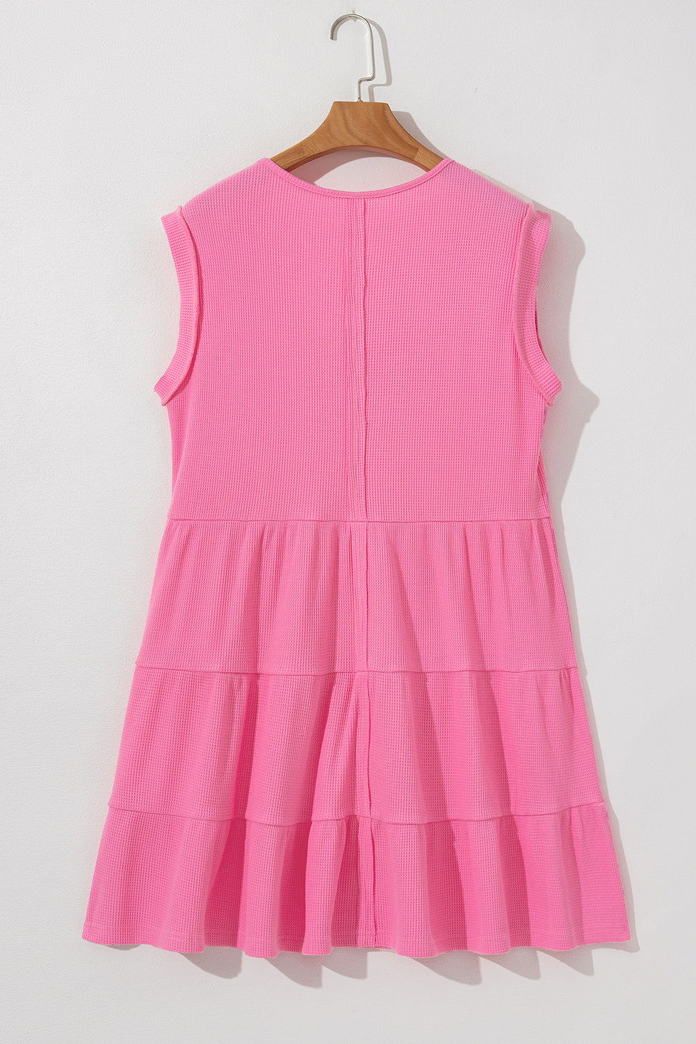 Bright Pink Textured Sleeveless Mini Dress LT