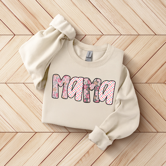 Mama Checkered/Floral SWEATSHIRT.