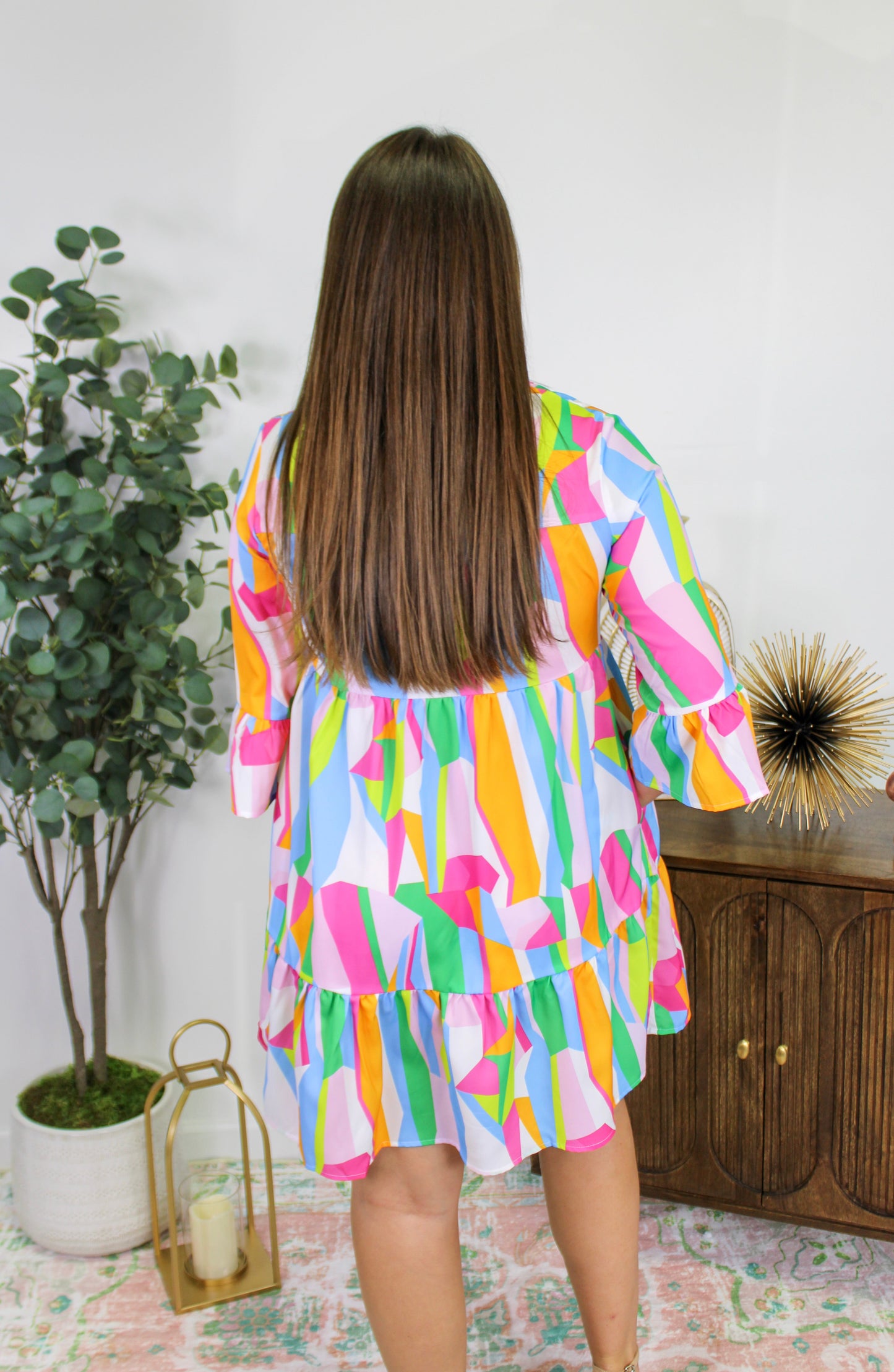 Abstract Ruffle Dress LT