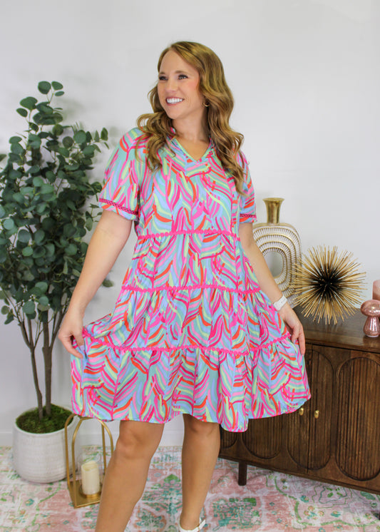 Abstract RicRac Dress LT