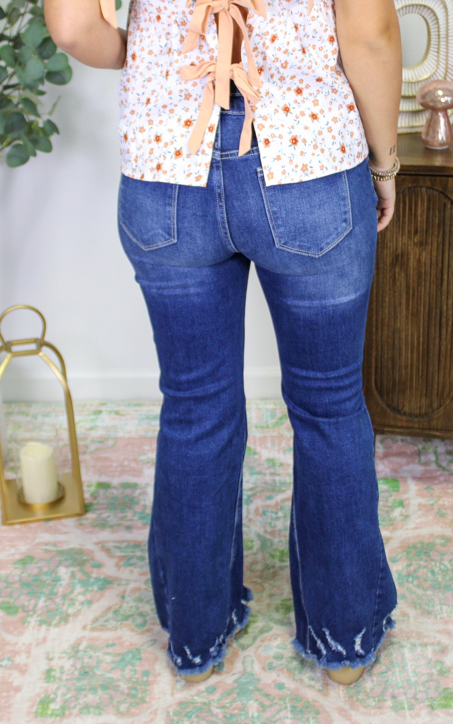 Dark Blue Distressed Flares LT