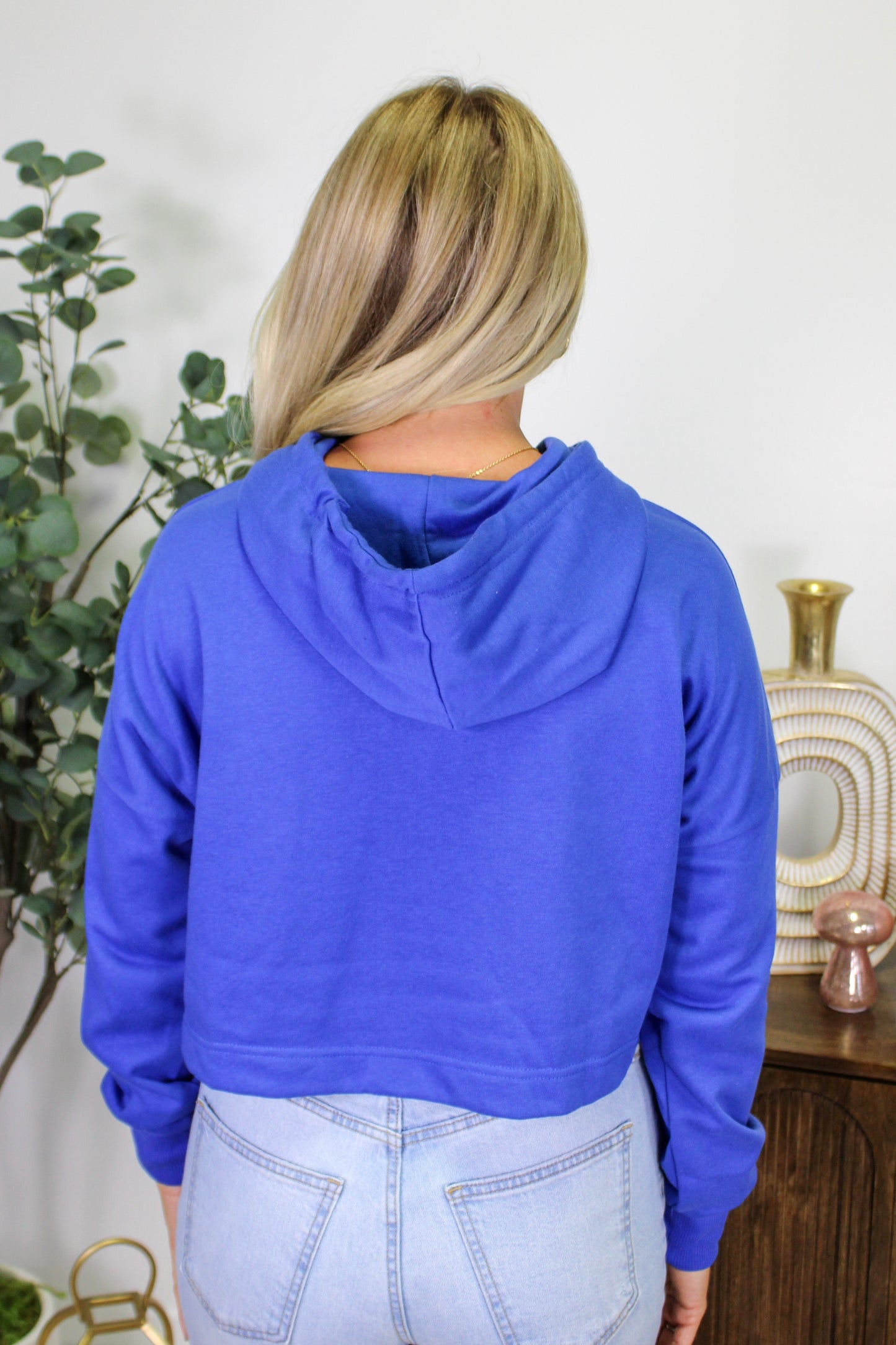 Blue Crop Hoodie LT