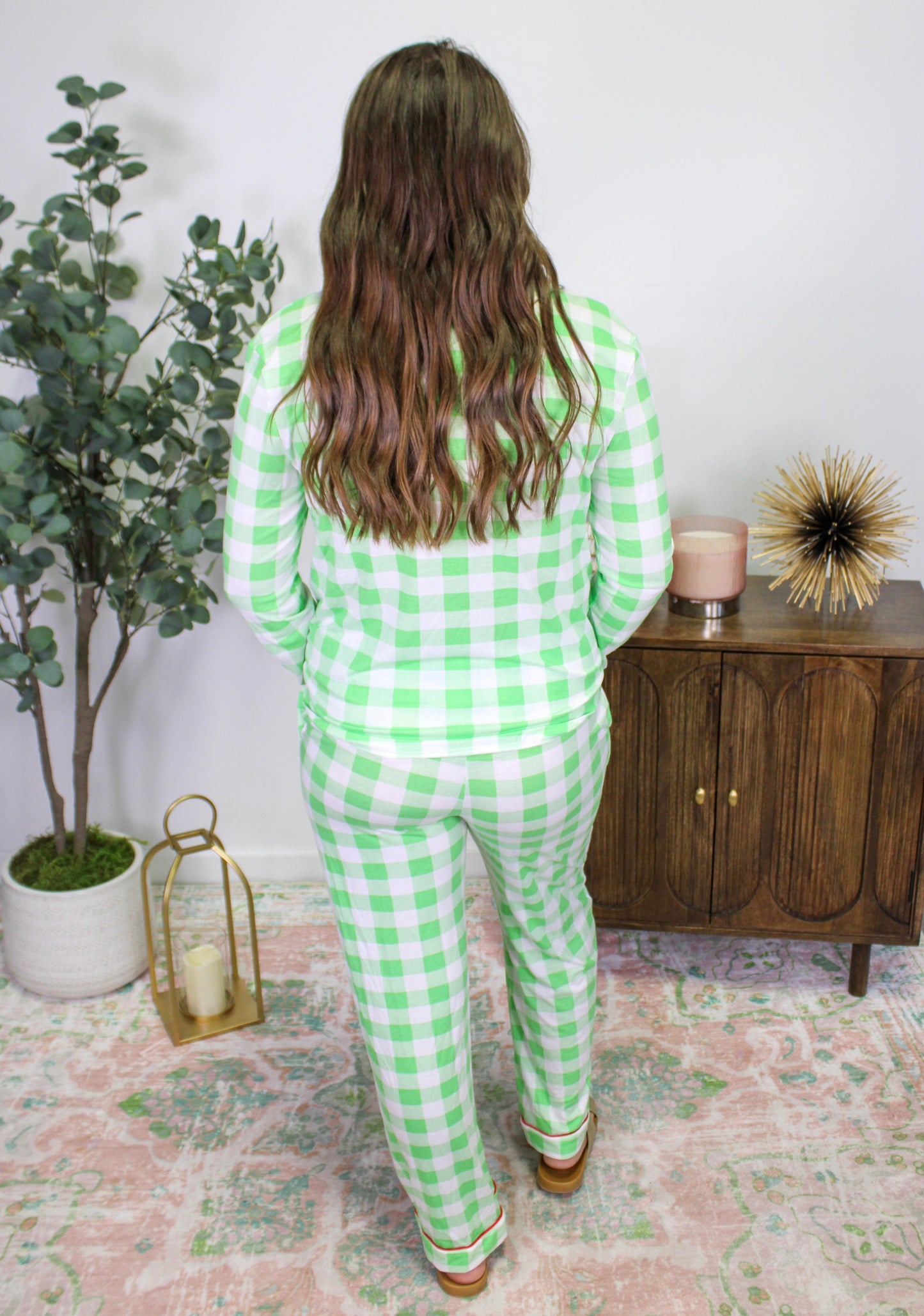 Green Gingham Pajamas LT