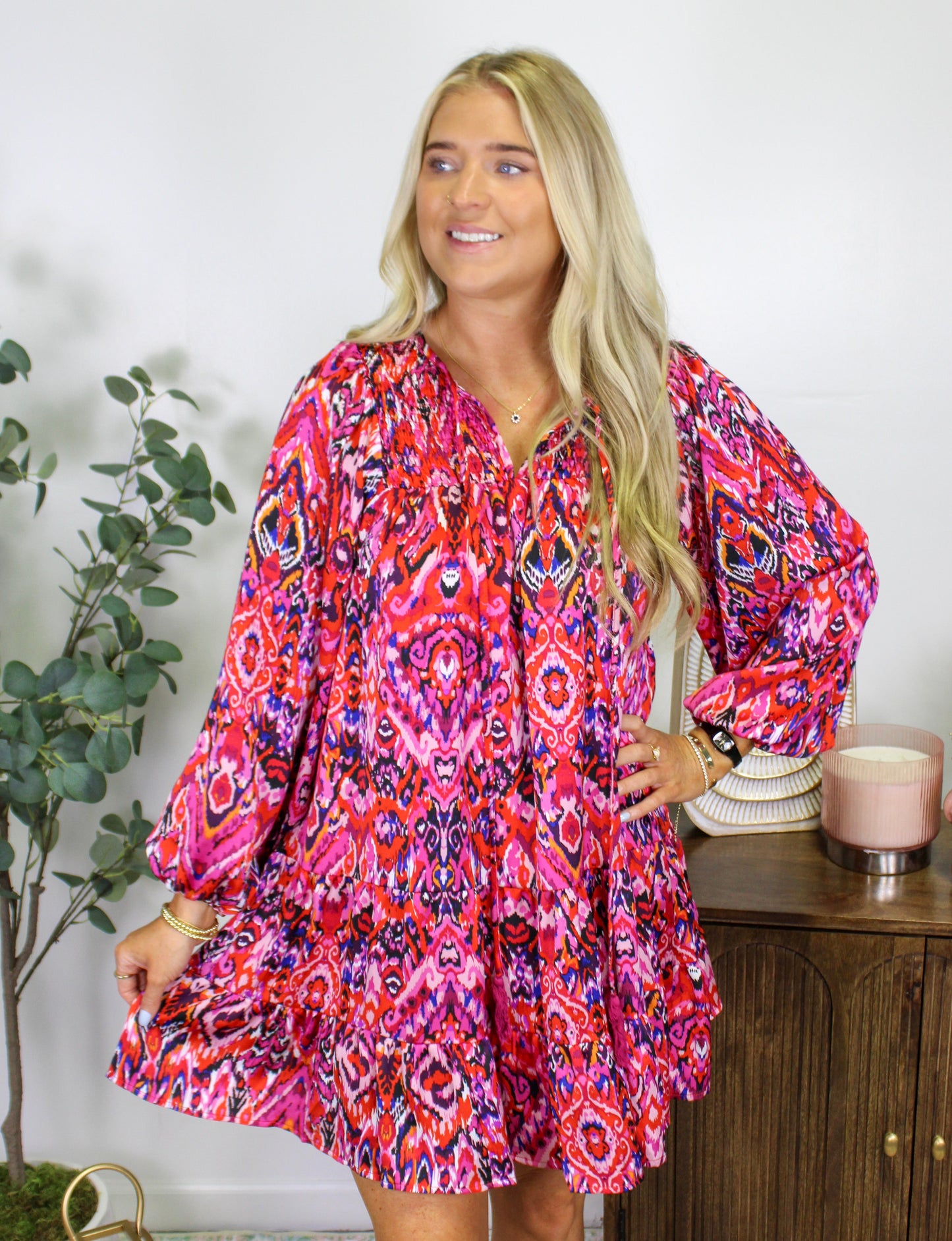 Pink Abstract Mini Dress LT