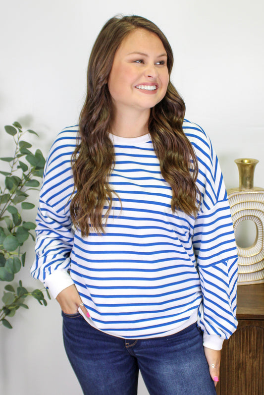 Blue Striped Crewneck LT