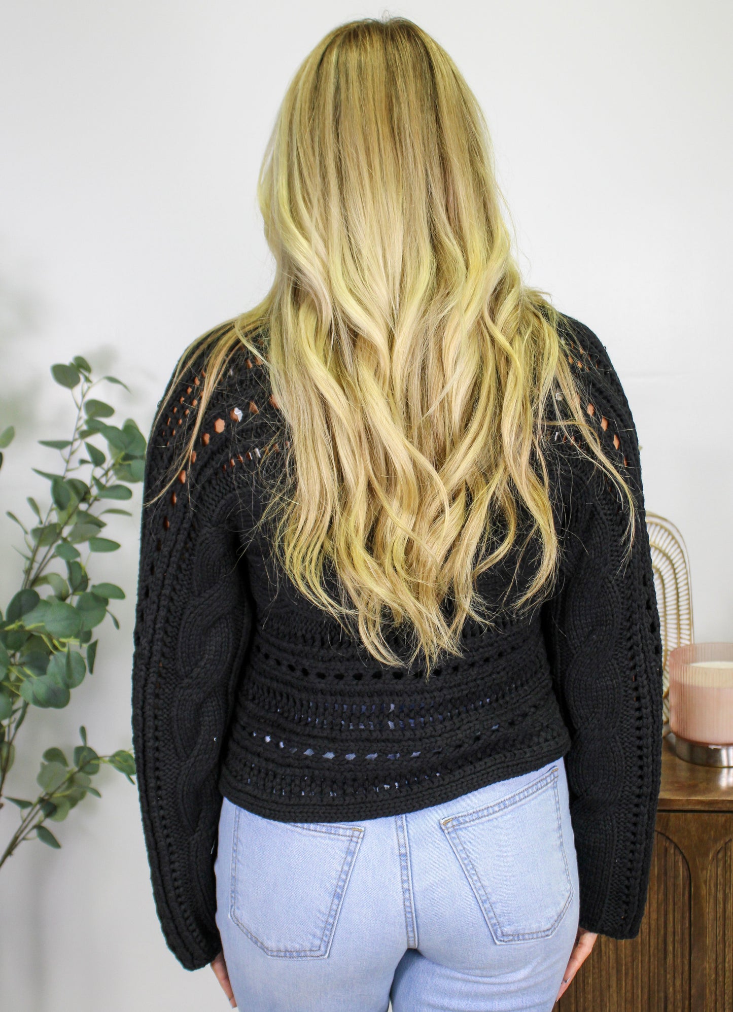 Black Hollow Knit Sweater LT