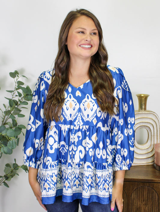 Blue Tribal Blouse LT