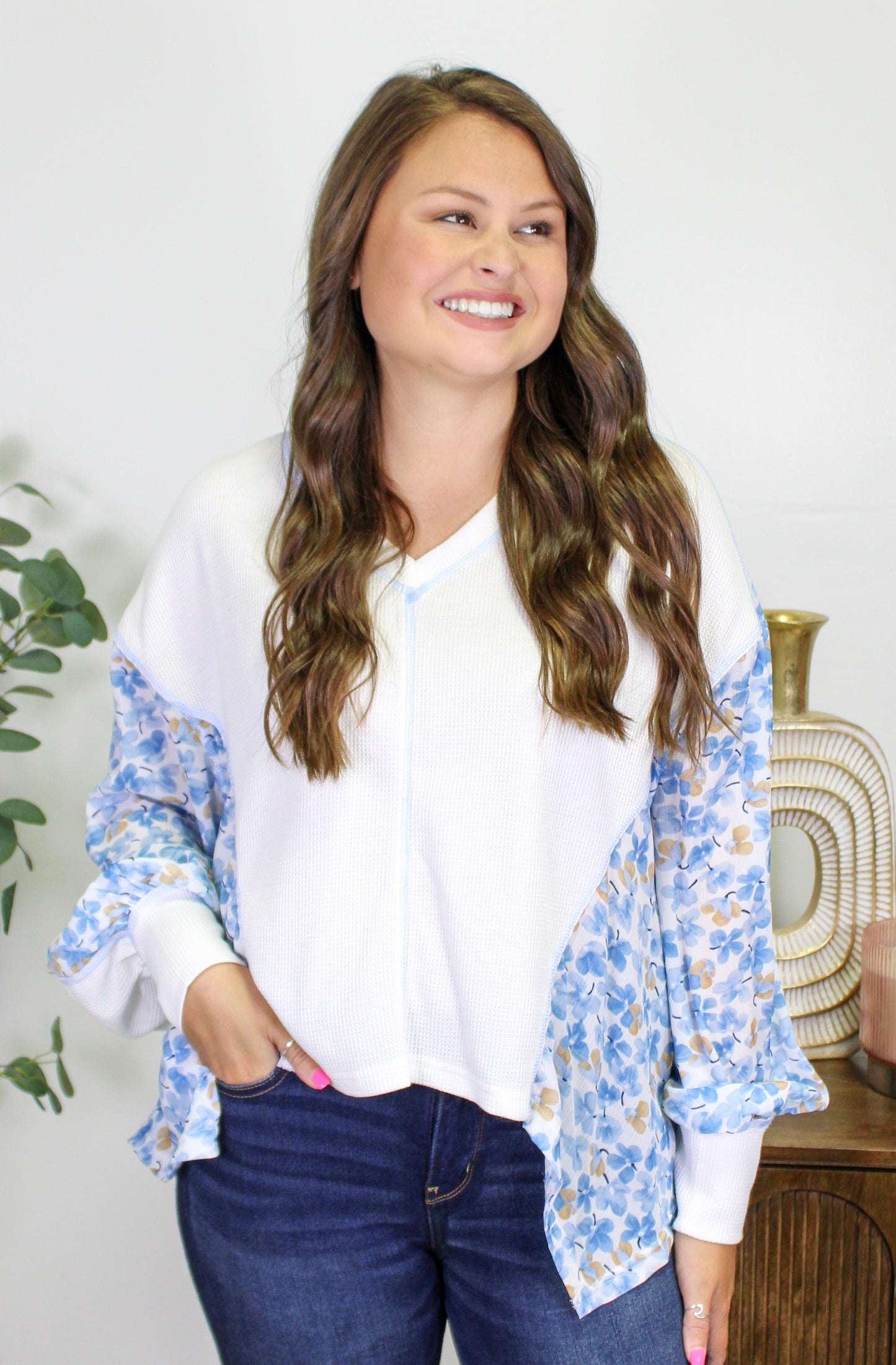 Blue Floral Blouse LT