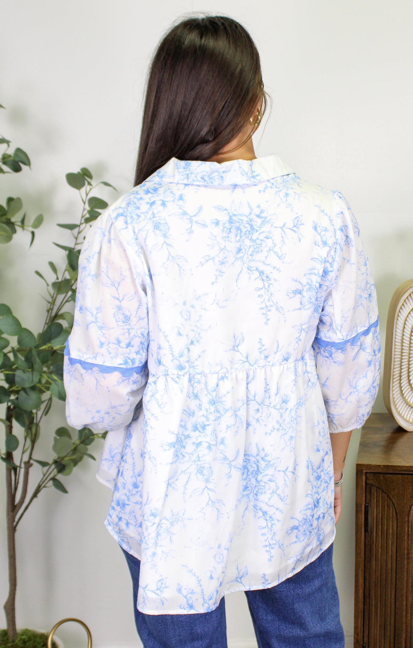 Blue Floral Blouse LT