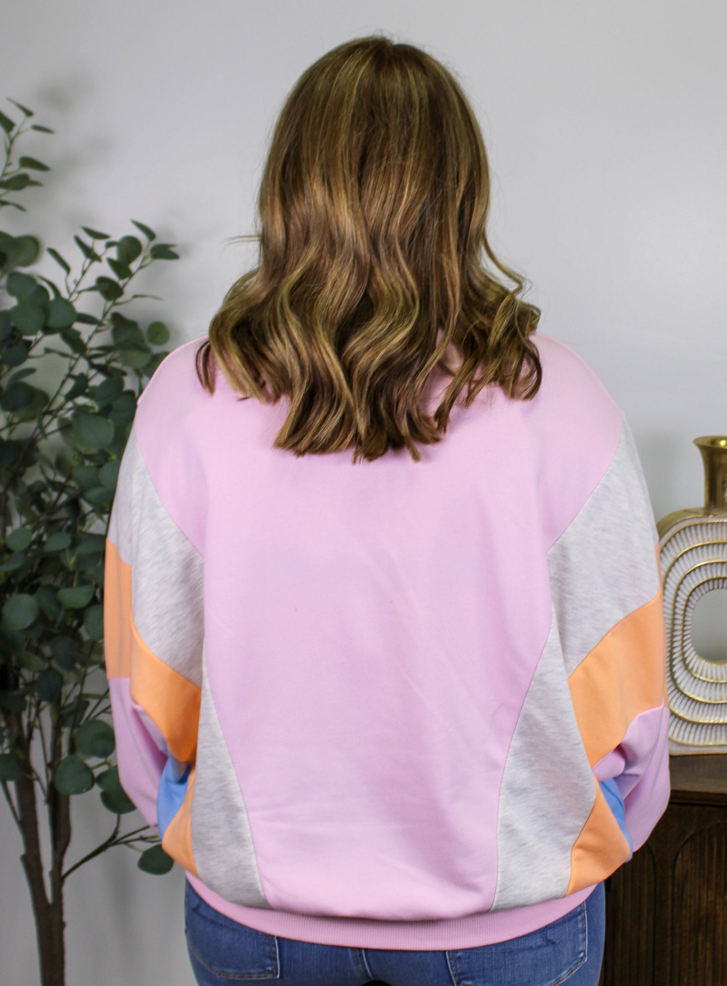 Light Pink Colorblock Pullover LT