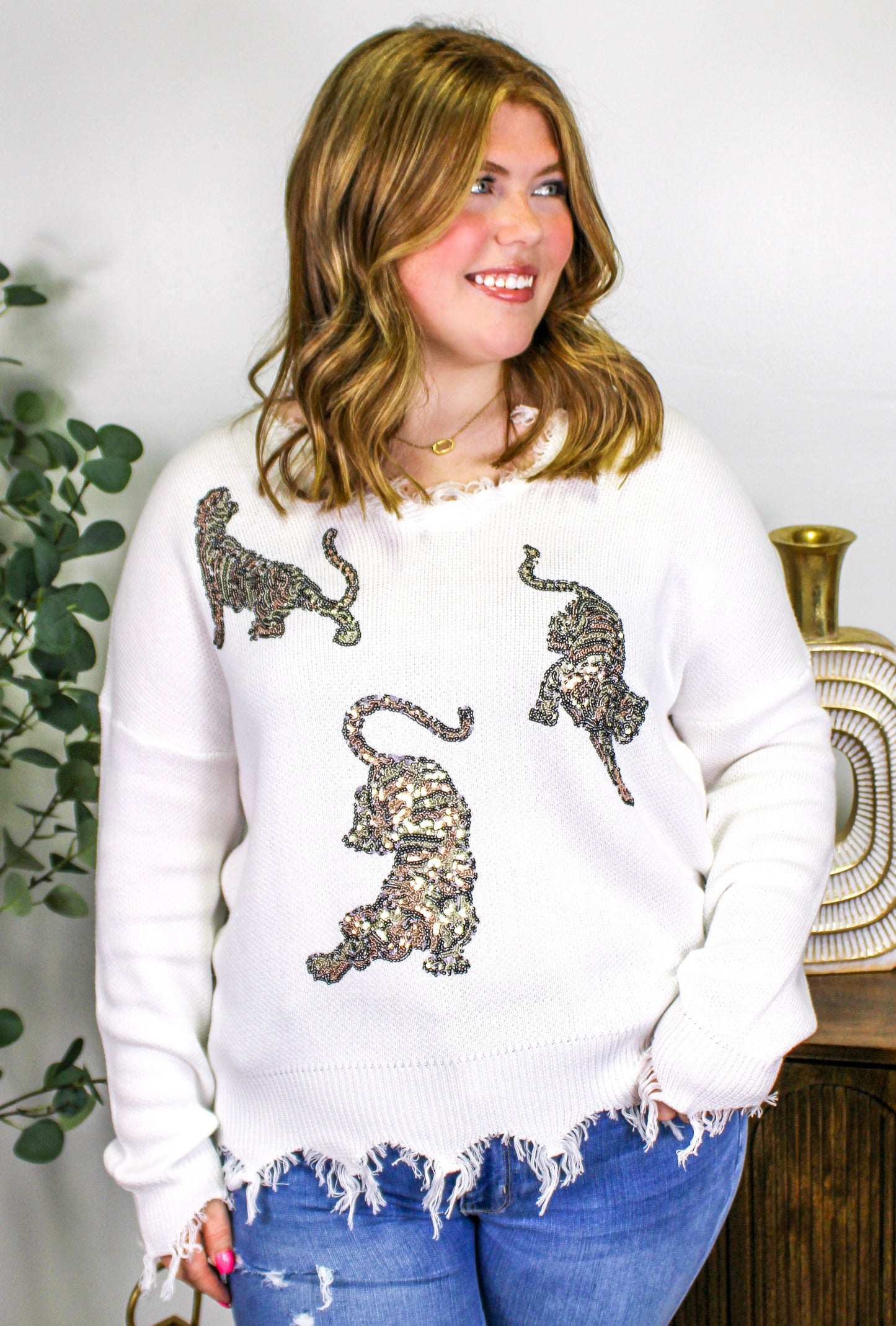 Sequin Tiger Sweater LT