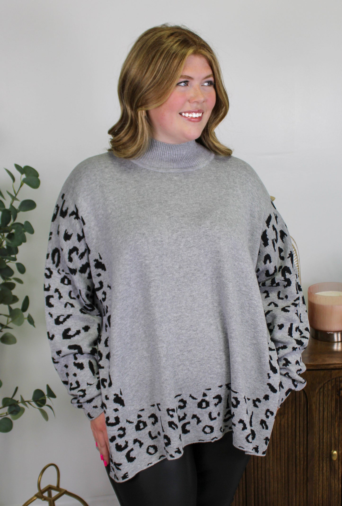 Grey Leopard Sweater LT