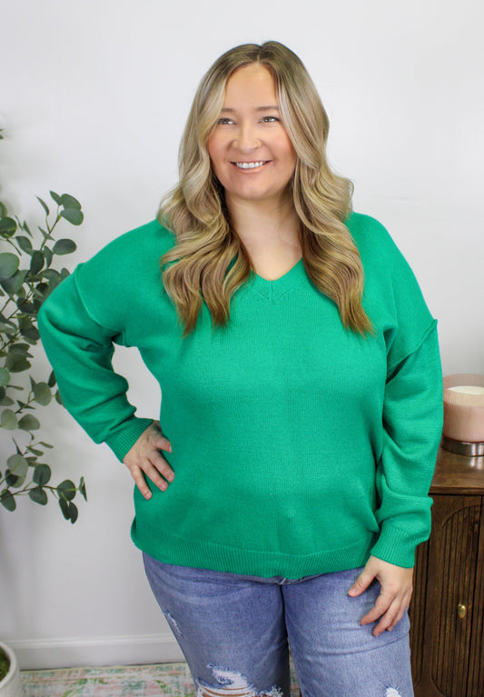 Green Plus Size Sweater LT