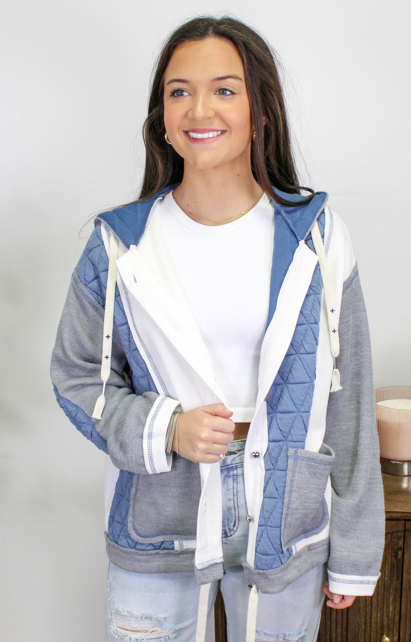 Blue Quilted Jacket LT