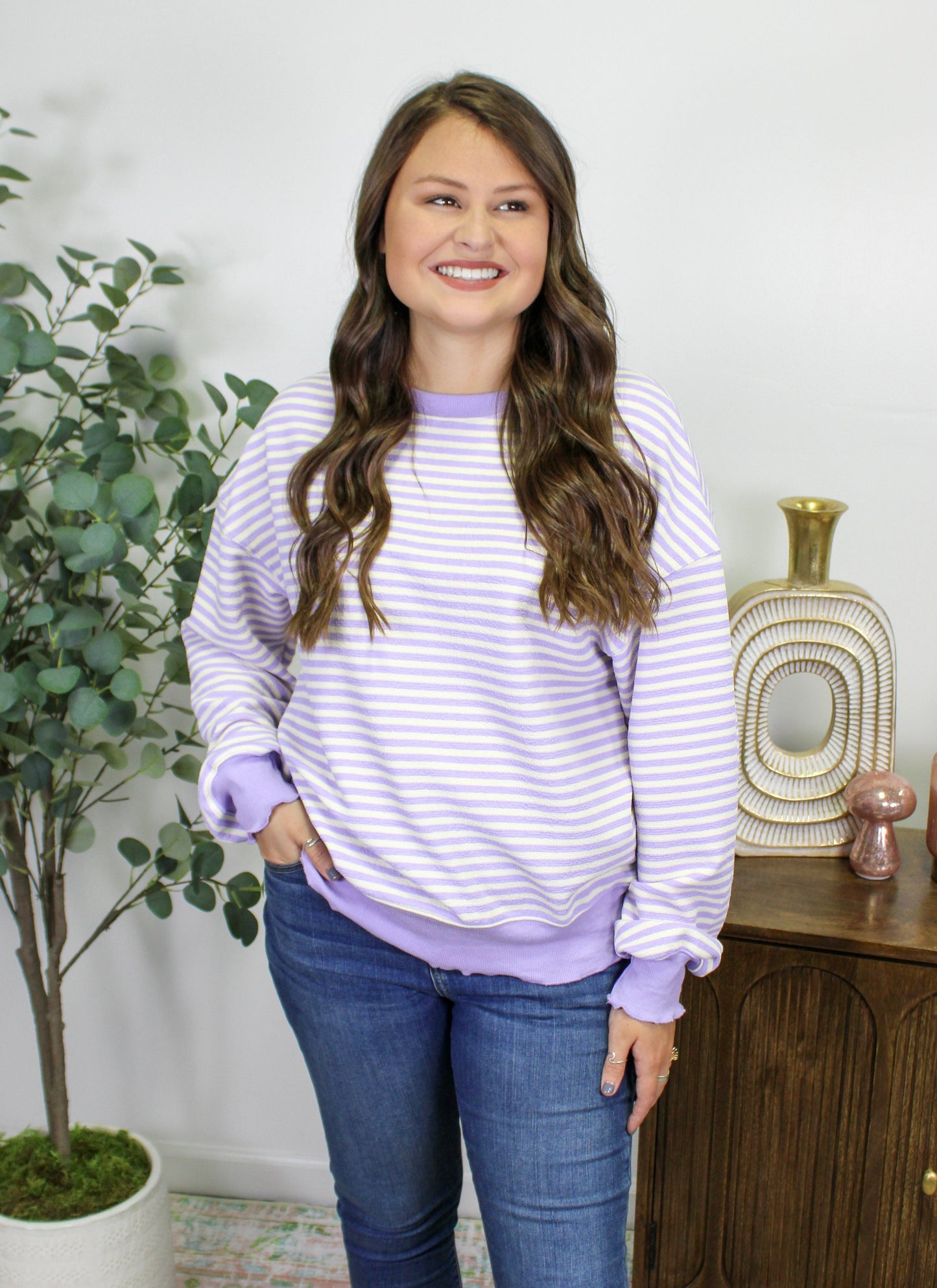 Purple Striped Top LT