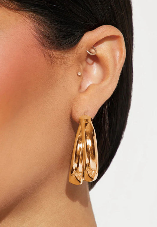 Gold Double Hoops LT