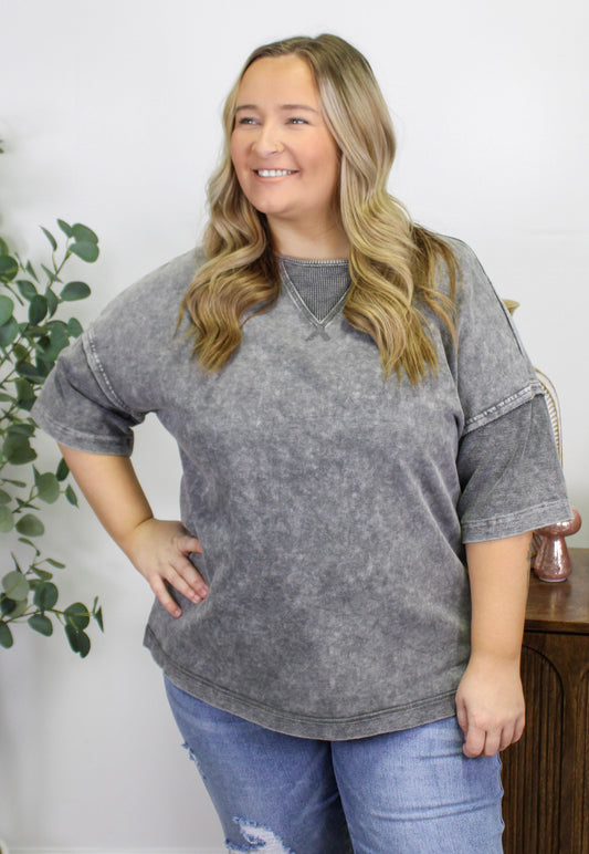 Grey Plus Size Top LT