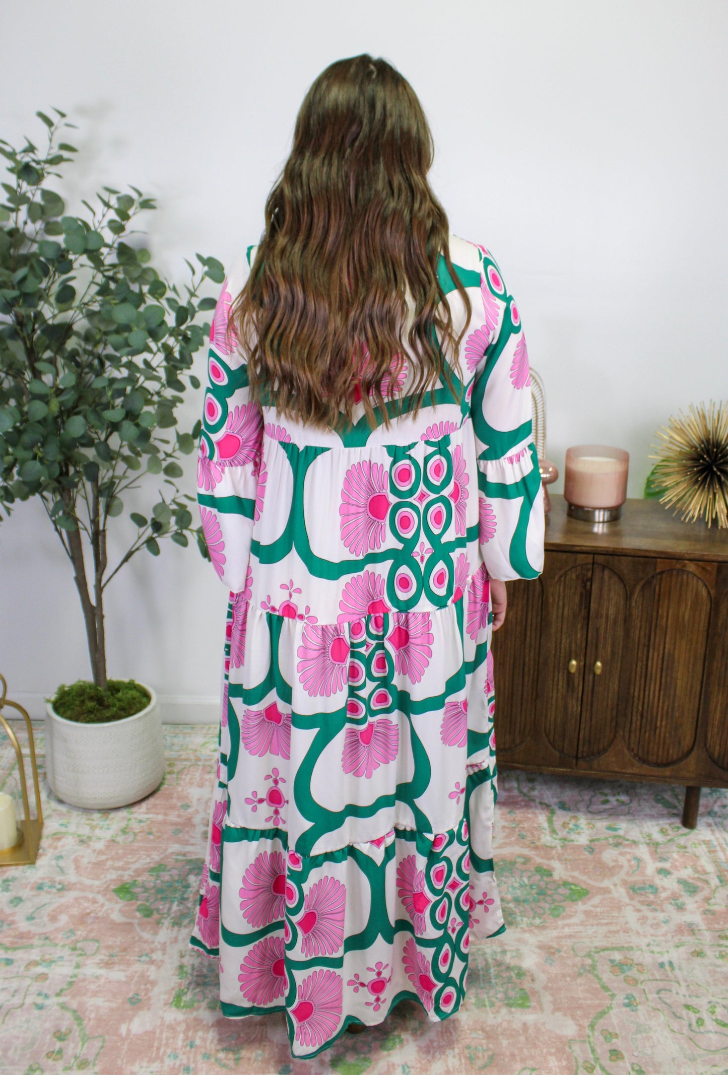 Green and Pink Floral Maxi LT