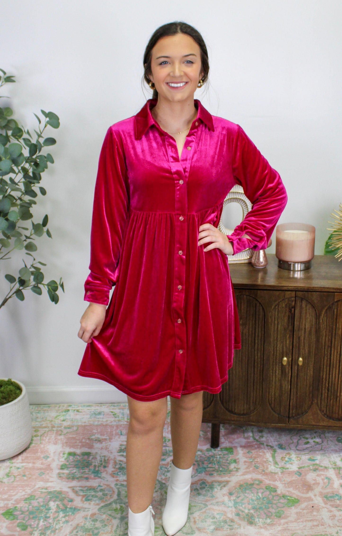 Pink Button Up Dress LT