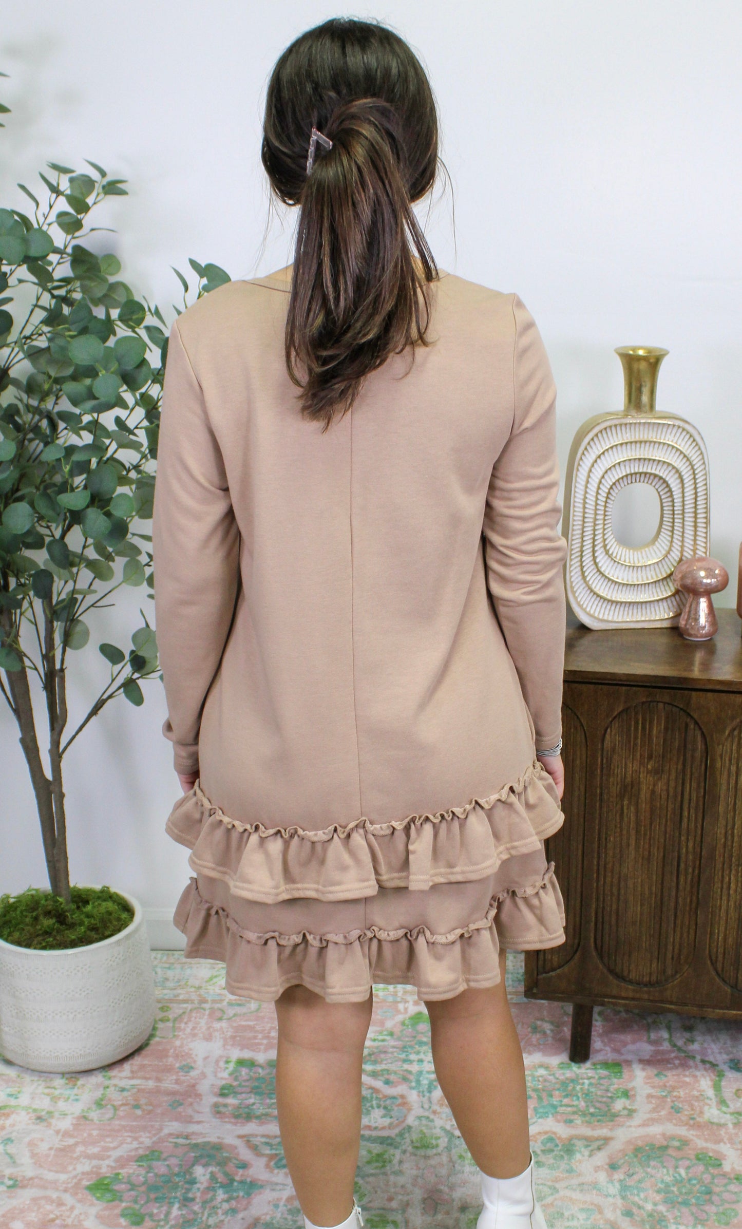 Brown Ruffle Dress LT