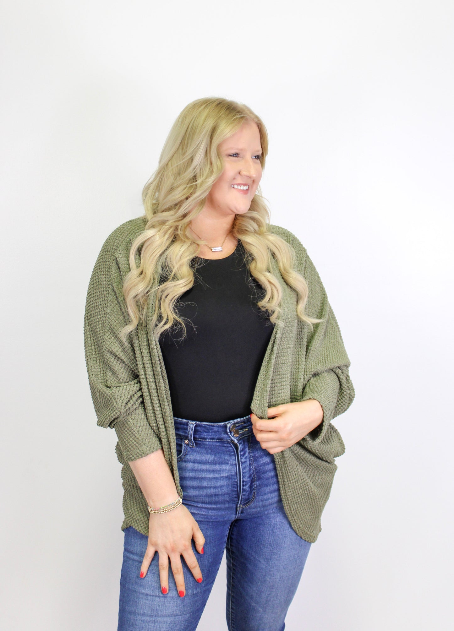 Green Plus Size Cardigan LT