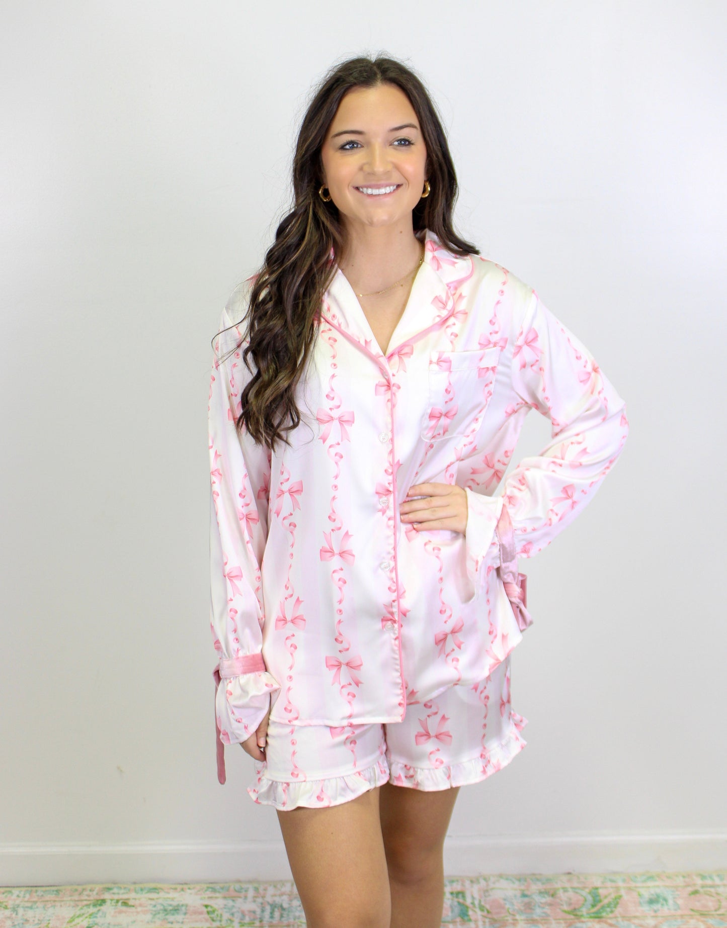 Pink Bows Ruffle Pajamas LT