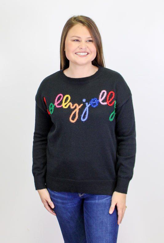 Black Holly Jolly Sweater LT