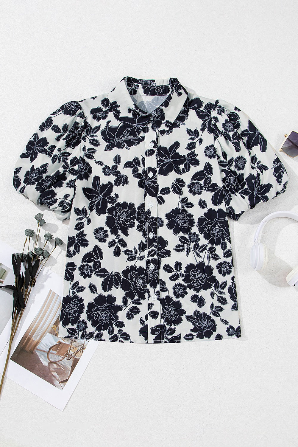 Black Floral Blouse LT