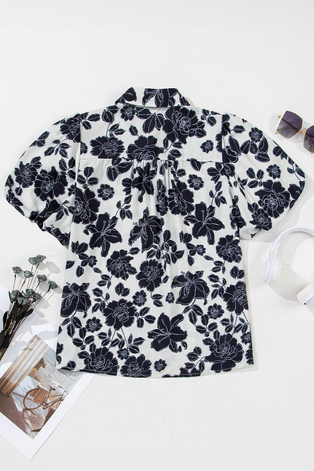 Black Floral Blouse LT