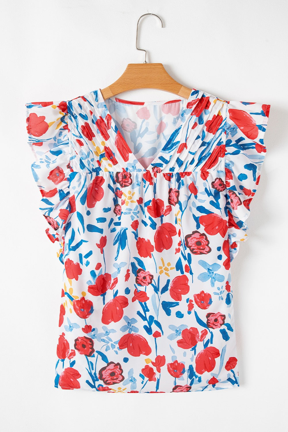 Red Floral Blouse LT