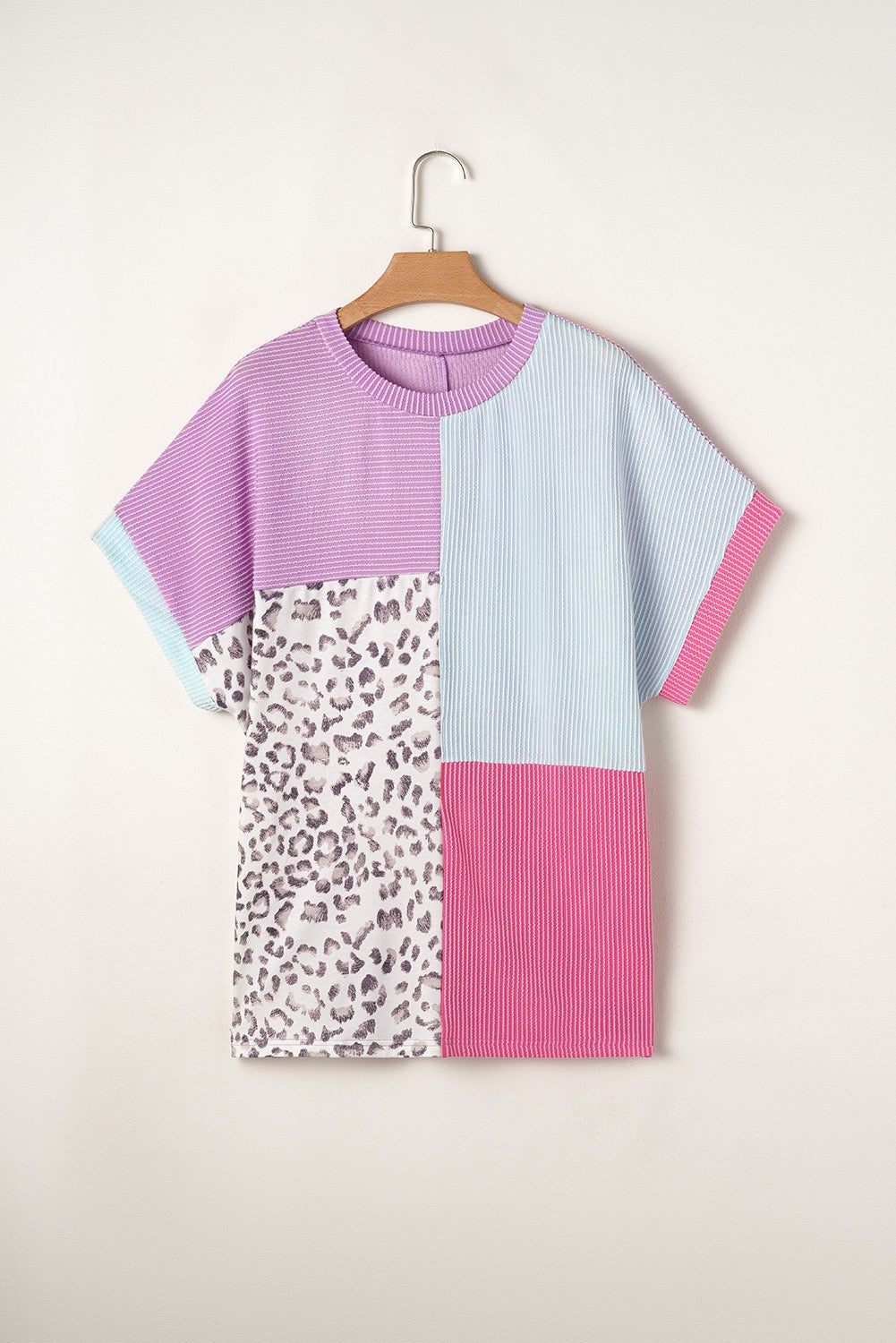 Leopard Colorblock Plus Size Top LT