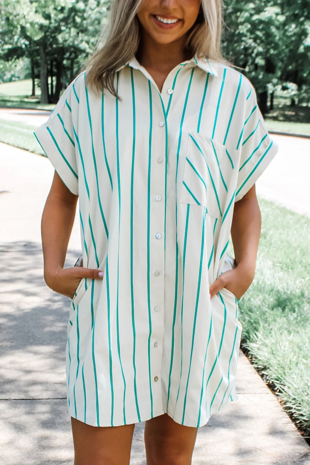 Mint Green Striped Dress LT