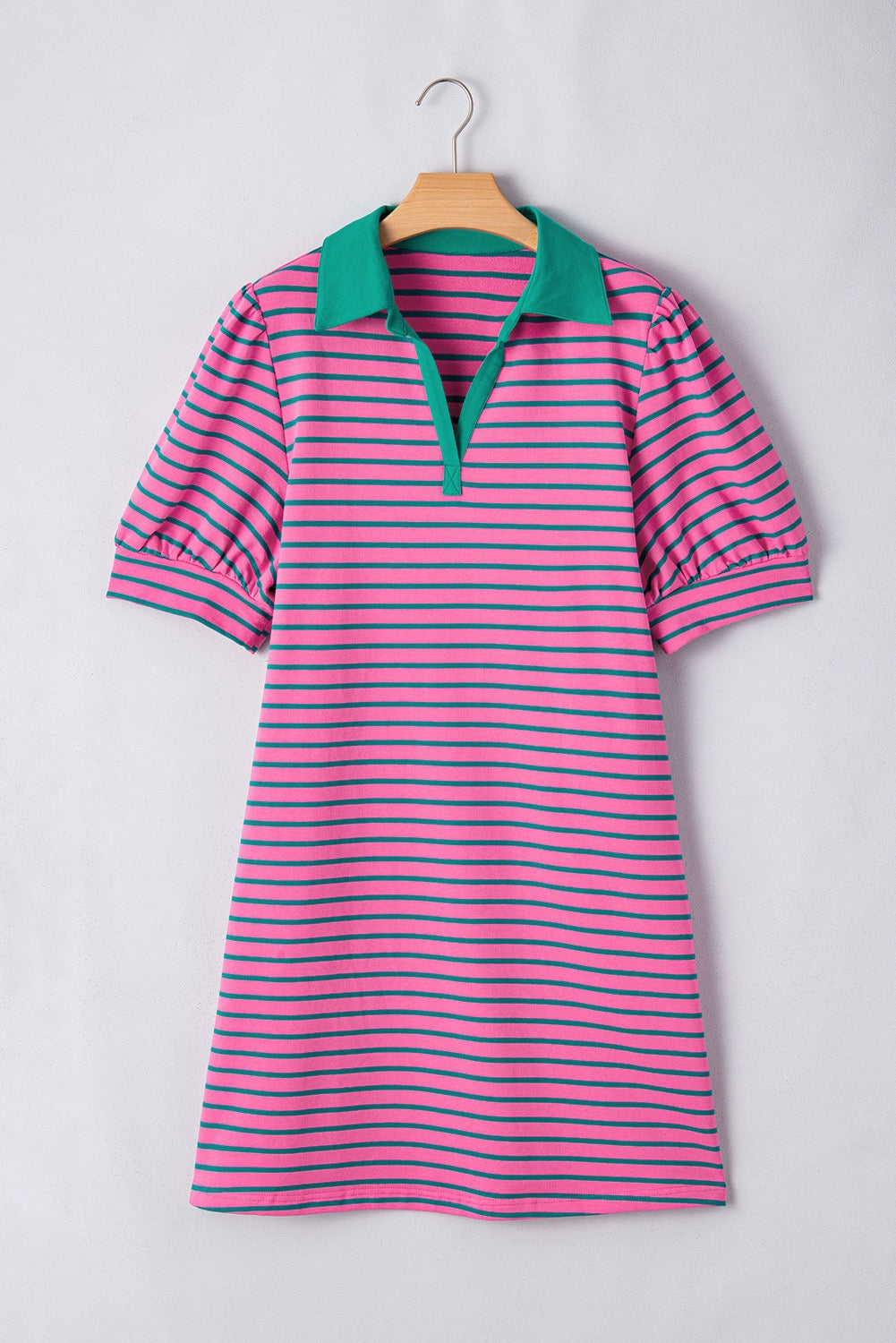 Pink Striped Plus Size Dress LT