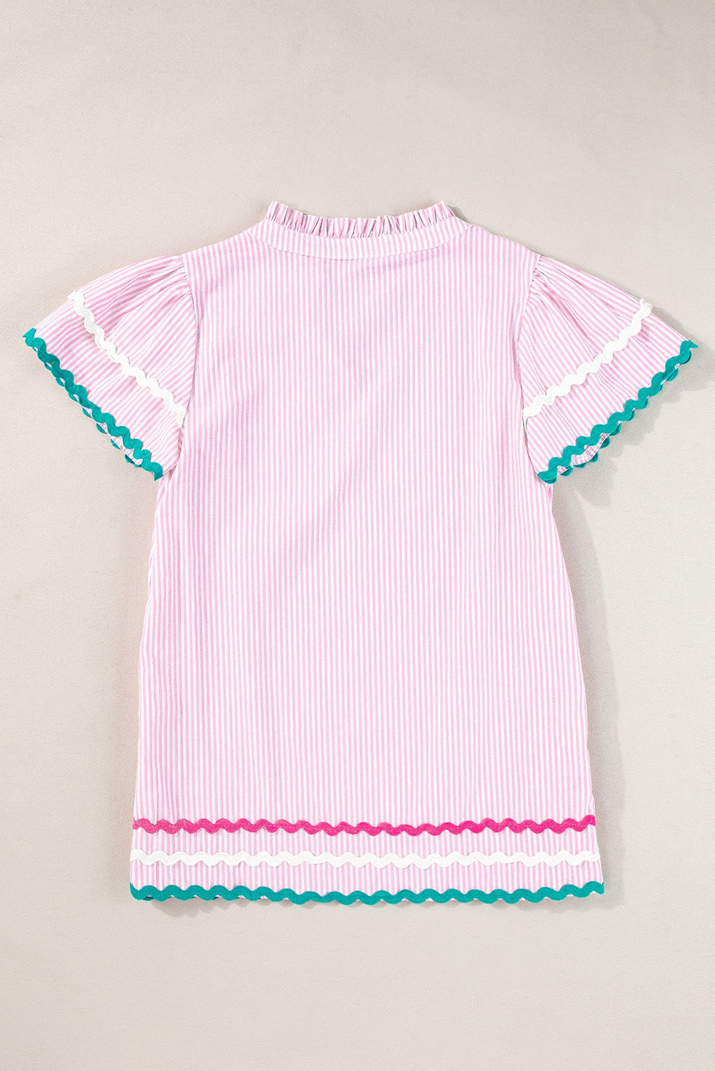 Pink Striped RicRac Blouse LT