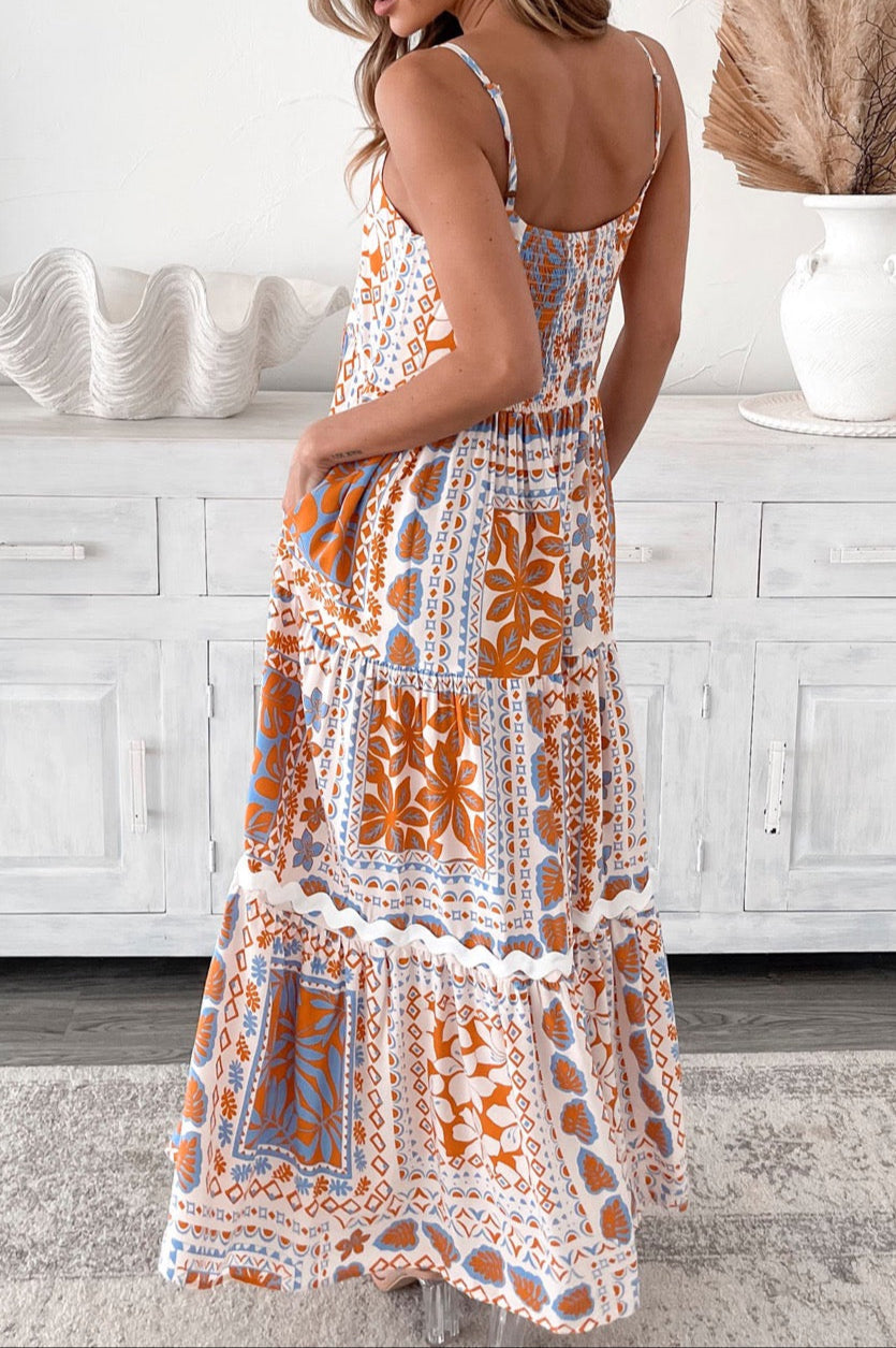 Orange Floral Tank Maxi LT