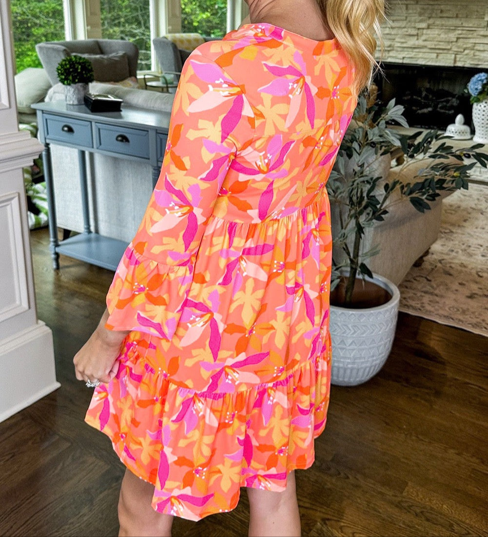 Orange Abstract Dress LT